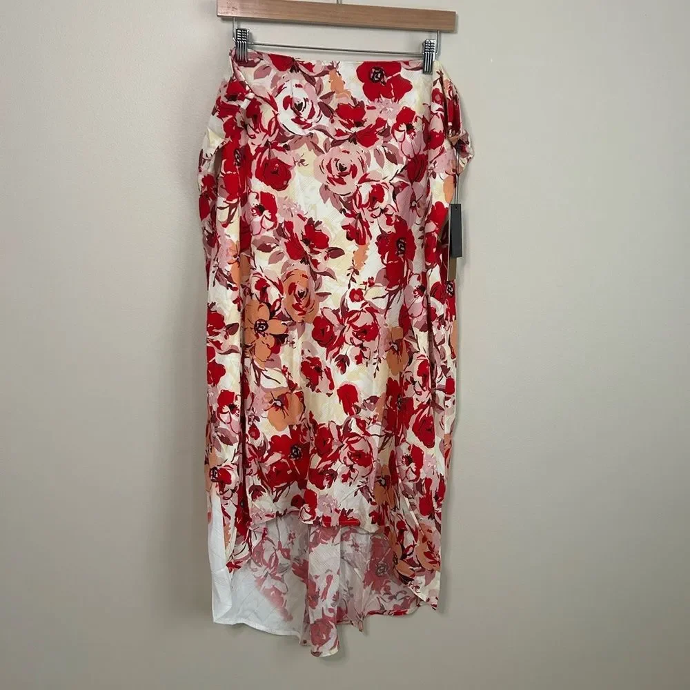 Nordstrom Maree Pour Toi Floral High Low Midi Skirt Size 20